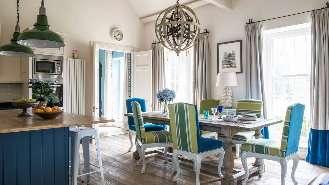 interior of dining area with dining table and chairs