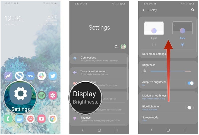 How to activate navigation gestures on the Galaxy S20