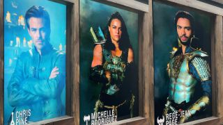 Chris Pine, Michelle Rodriguez and Rege-Jean Page in Dungeons & Dragons at Tavern experience at San Diego Comic Con 2022