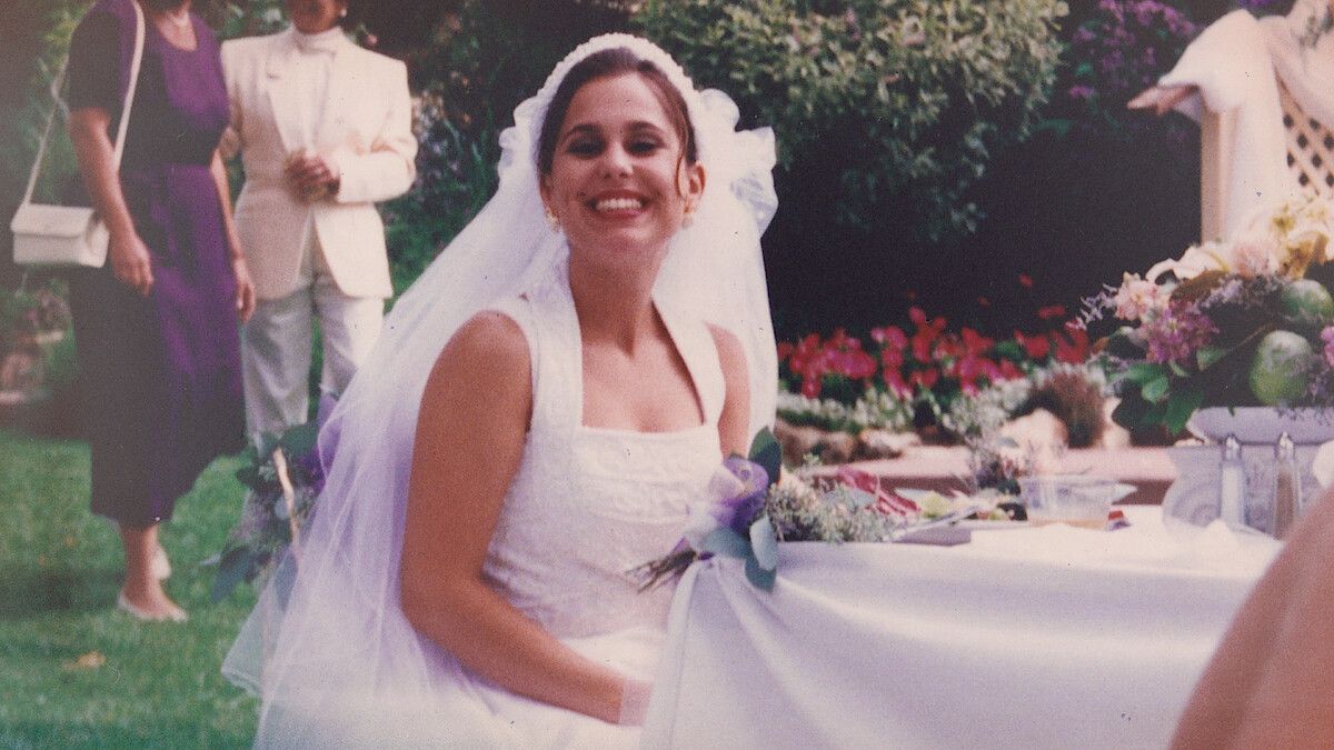 Laci Peterson in her wedding dress in a photo supplied for American Murder: Laci Peterson