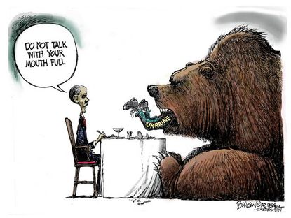 Political cartoon Russia Ukraine Obama