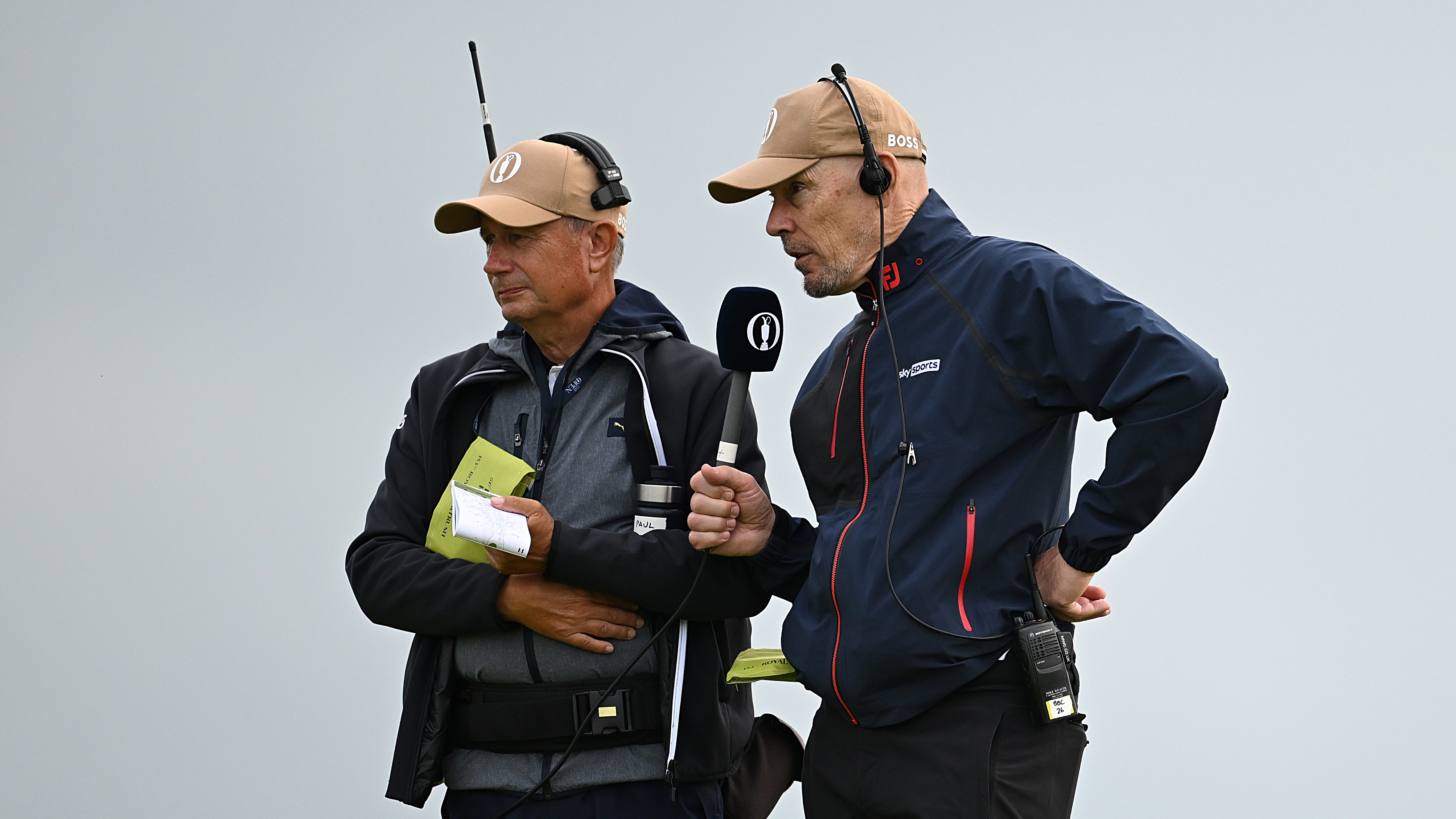 On-course golf commentators in action