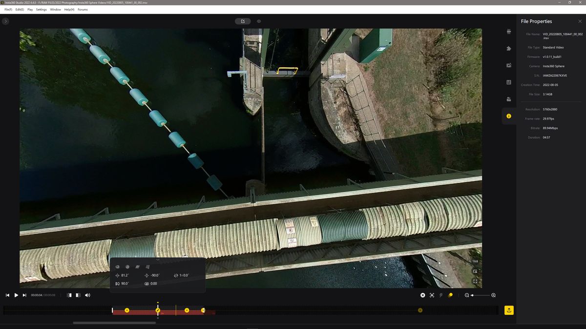 A laptop screenshot of the Insta360 Studio software