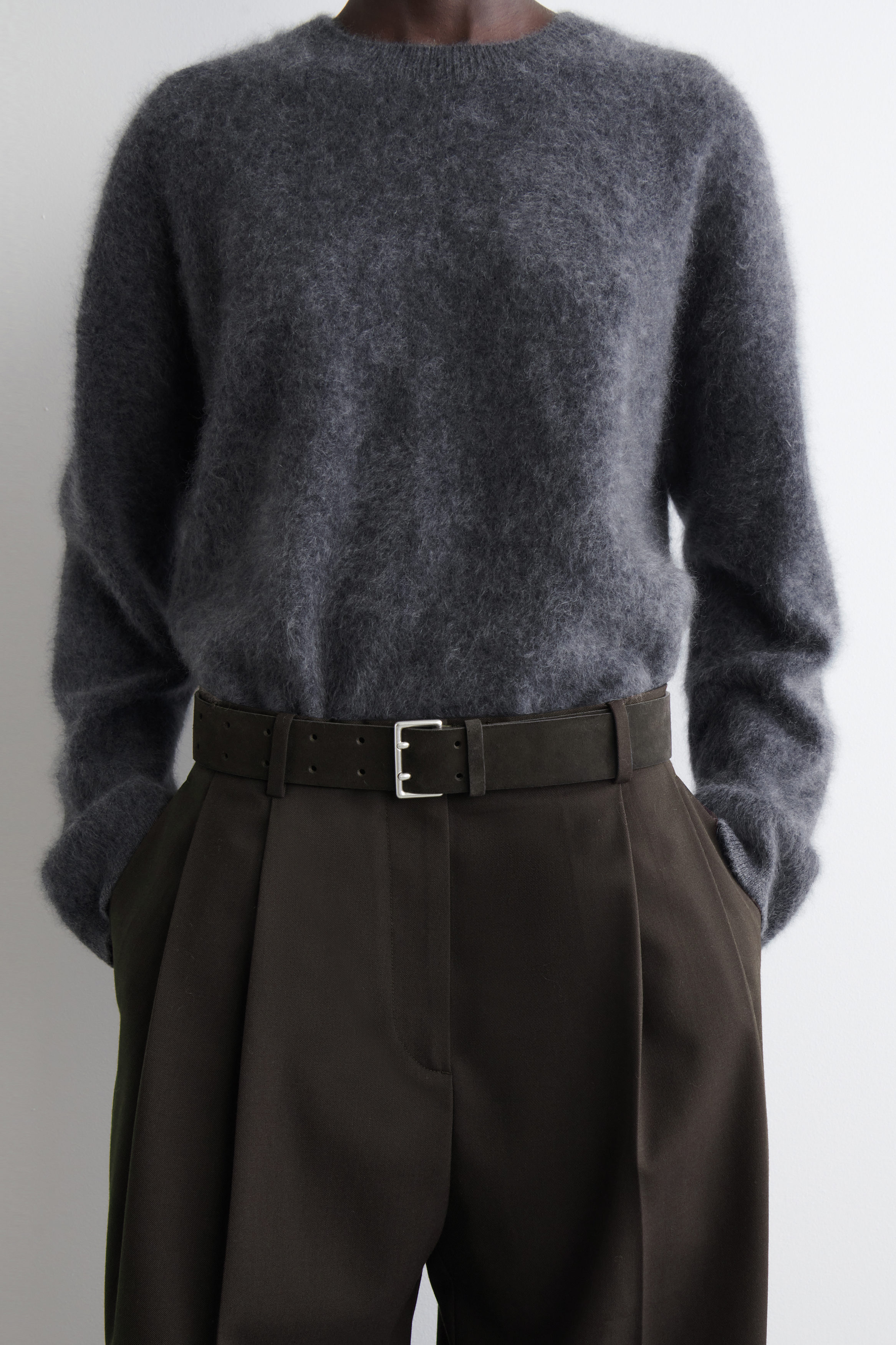 Double-Prong Suede Belt