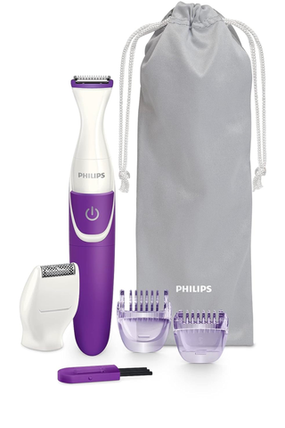 Best Electric Razors 2023 | Philips Bikini Genie Cordless Trimmer for Bikini Line Hair Removal, with Shaving Head and Comb, BRT383/50