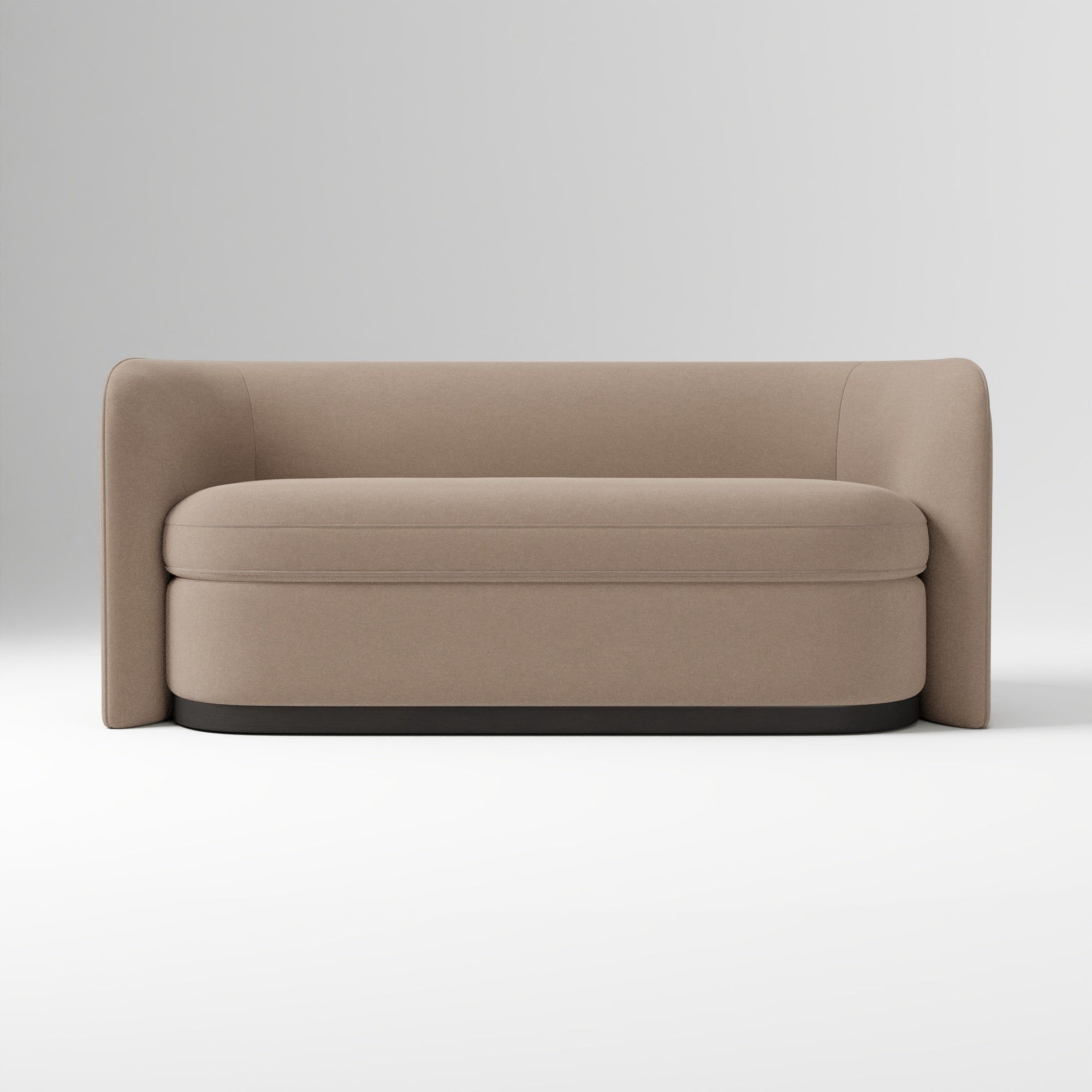 Curved West Elm sleeper sofa