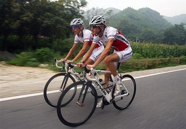 Brothers in arms: Team CSC team-mates Frank and Andy Schleck