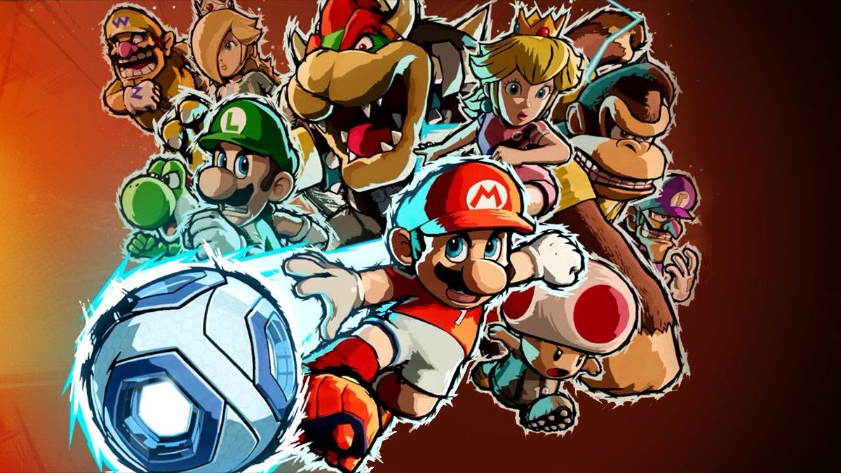 Mario Strikers Battle League Characters Together