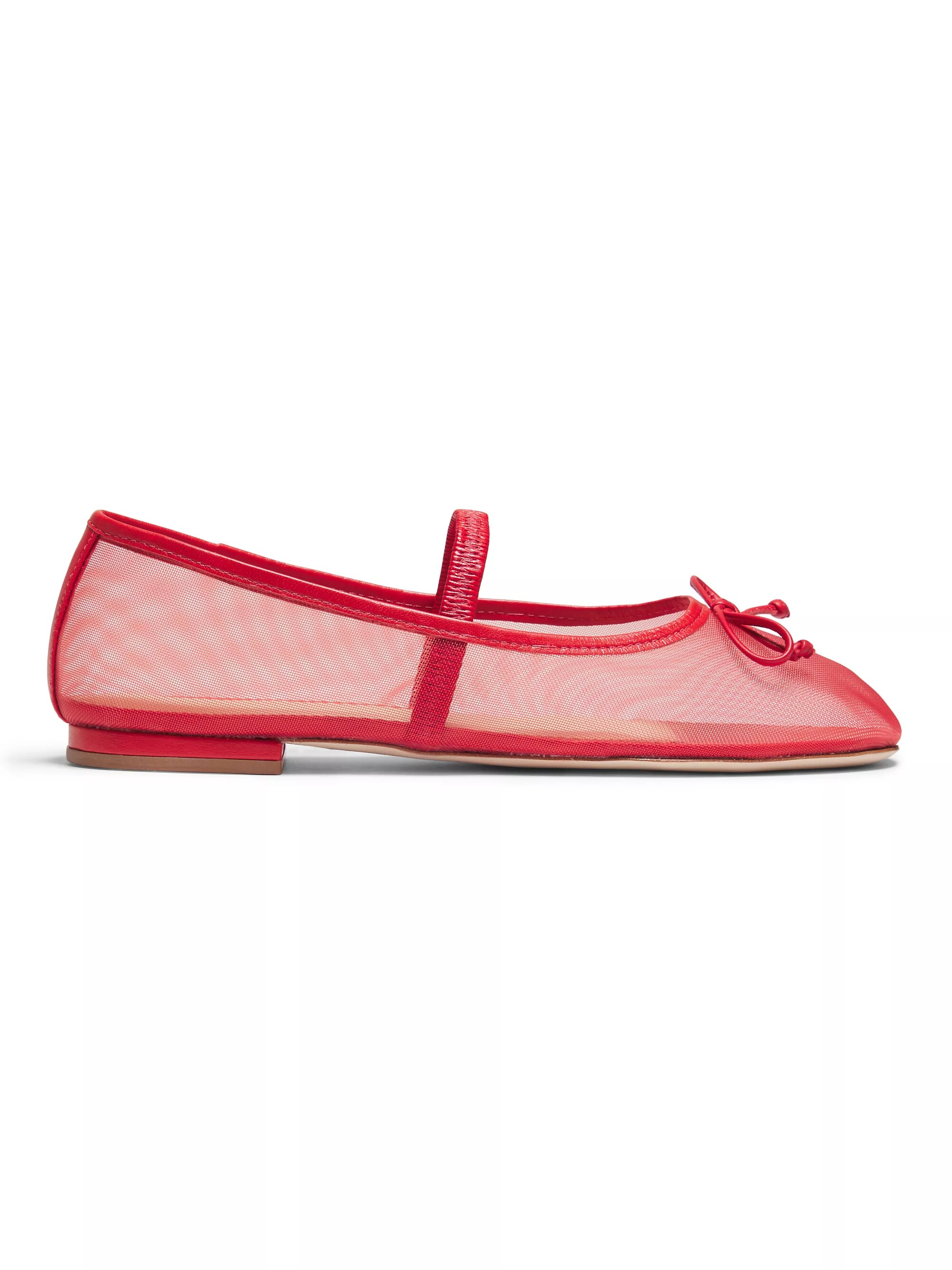 Mesh Bow Ballet Flats