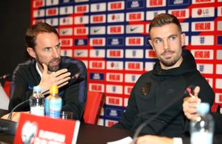 Henderson and manager Southgate faced the press (Nick Potts/PA)