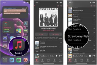 Share song lyrics in Apple Music on iPhone by showing: Launch Apple Music, find a song and play it