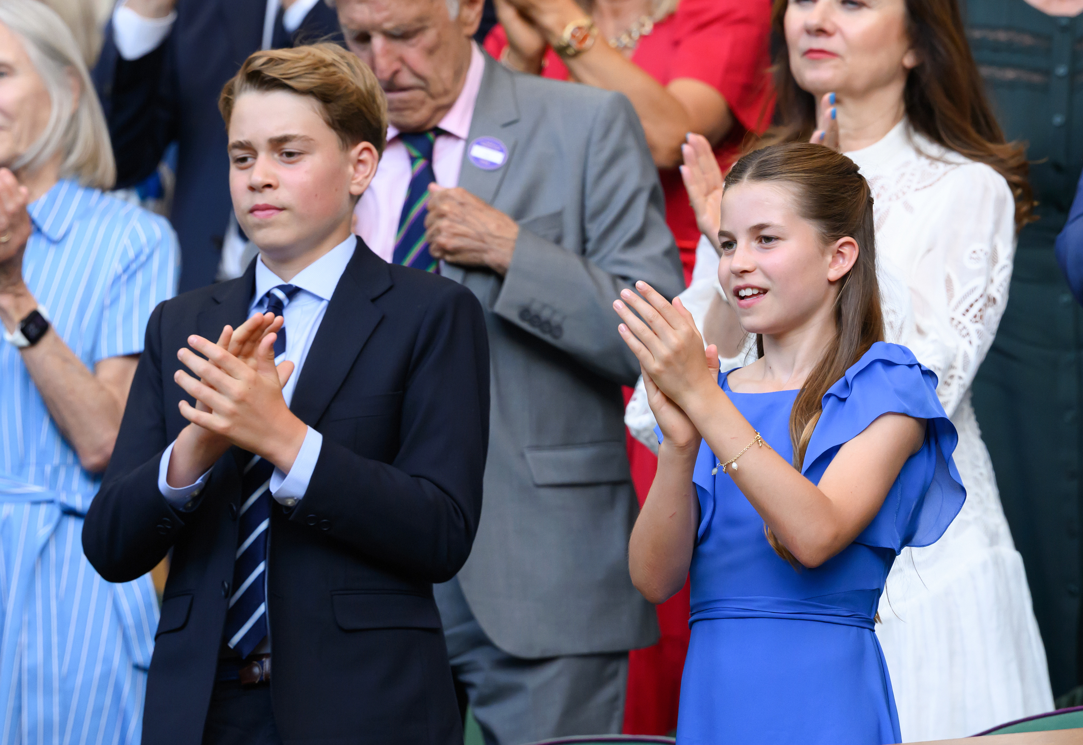 Prince George and Princess Charlotte clapping at Wimbledon