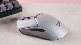 Side view of HyperX Pulsefire Haste 2 Pro on desk