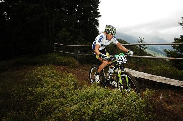 Sally Bigham on her way to winning the stage