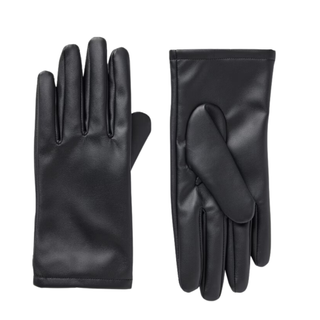 Black Faux Leather Gloves