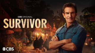 Promotional image for "Survivor" season 48 featuring host Jeff Probst