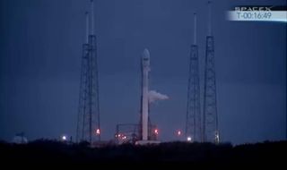 SpaceX SES-8 Mission Falcon 9 Rocket on Launch Pad