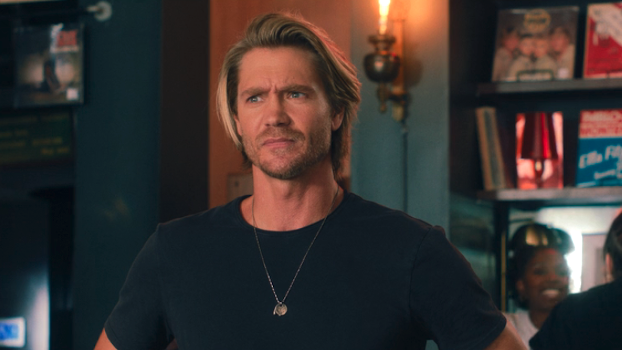 Chad Michael Murray looking disturbed in record store scene in Freakier Friday