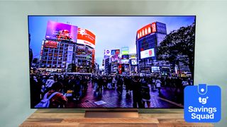 The LG C6 OLED TV displaying a city street at dusk