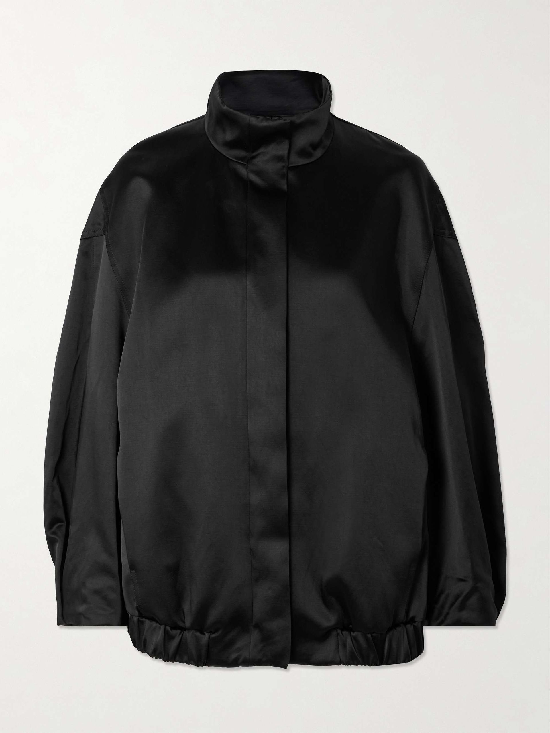 Oversized Satin Bomber Jacket