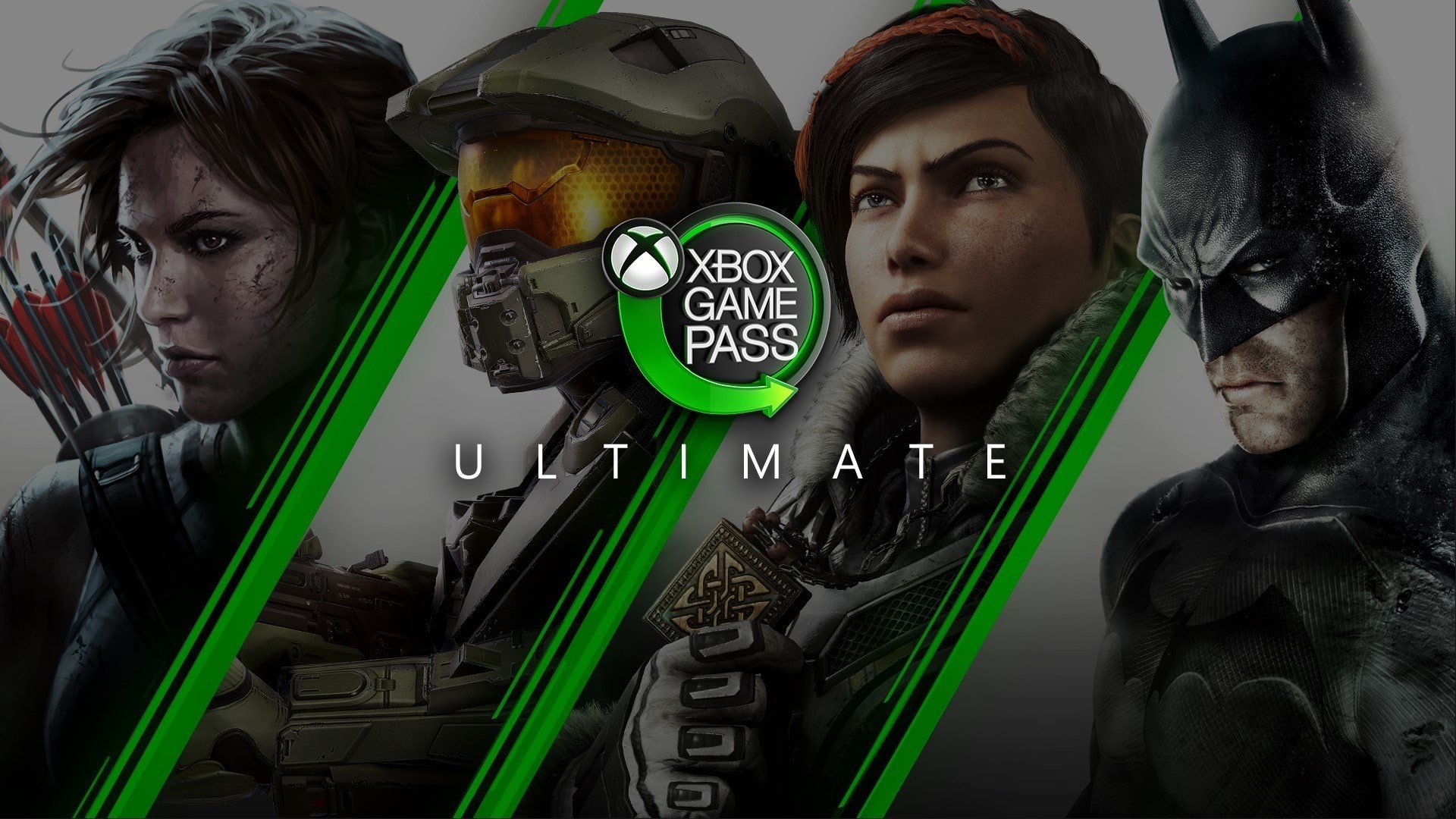 Imagem promocional do Xbox Game Pass Ultimate mostrando os protagonistas do videogame