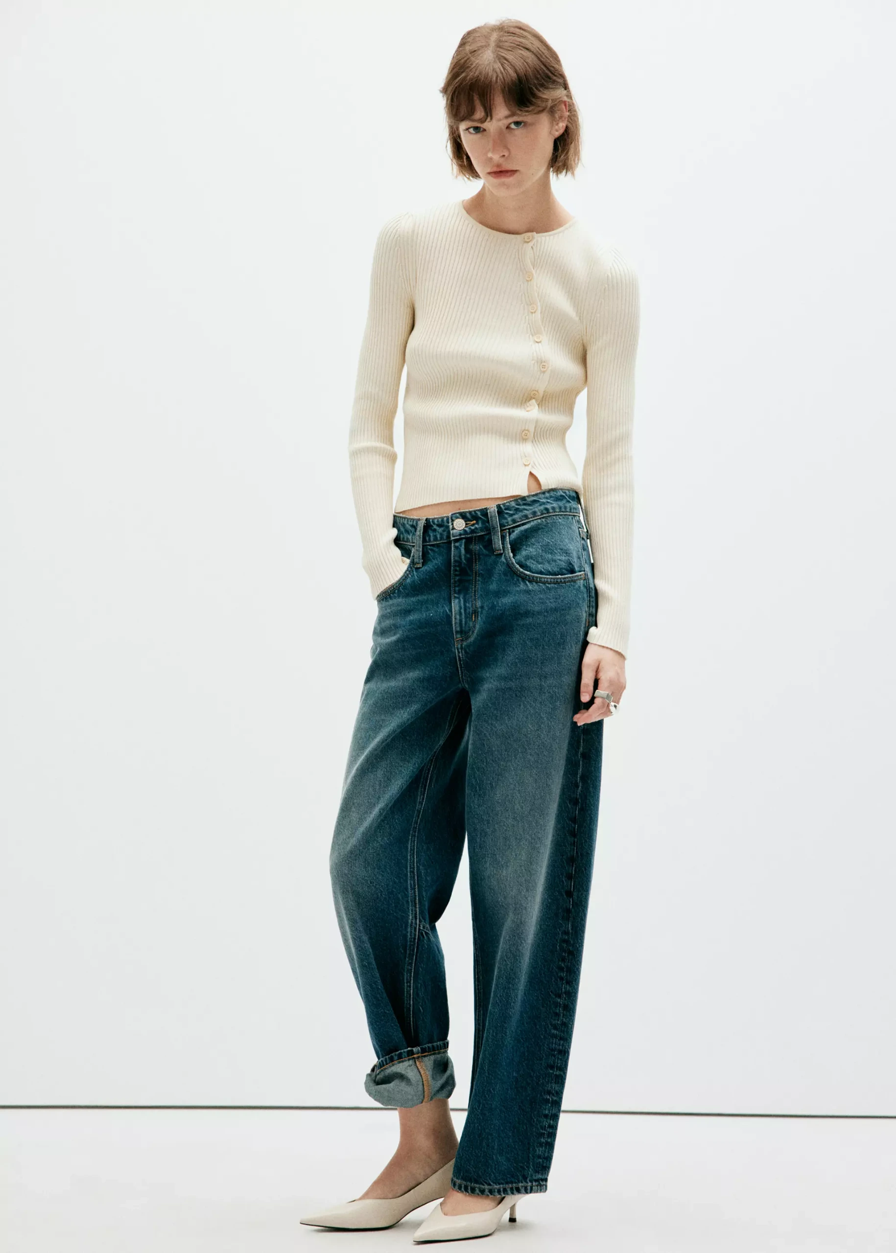 Ribbed Asymmetric Cardigan - Women | Mango United Kingdom