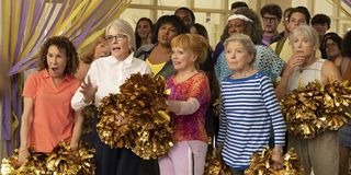 Poms Rhea Perlman Diane Keaton Jacki Weaver and the rest of the cast pulling faces of surprise