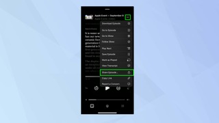 How to share a section of a podcast in iOS