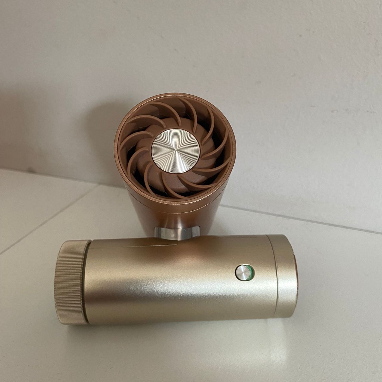 Front view of the Shark ChillPill on a white surface with the fan head attachment