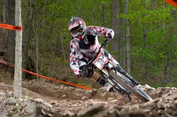 Tracy Moseley races toa win in Plattekille at the US Pro GRT round two.
