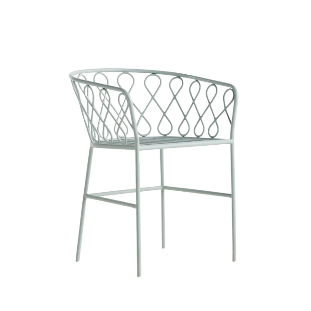 Mint green metal garden chair