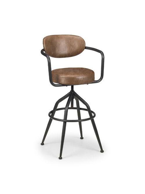 Ambrose Industrial Leather Barstool