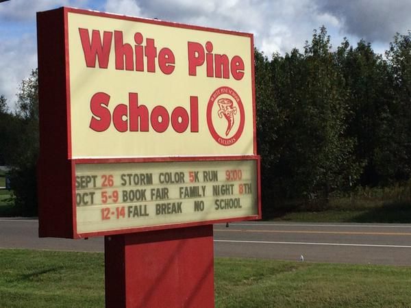 The outside of White Pine School.