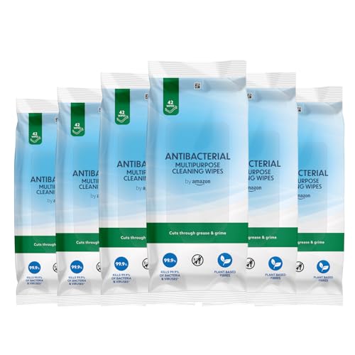 By Amazon Antibacterial Multipurpose Cleaning Wipes, Fresh, 252 Count, 42 Count (pack of 6)
