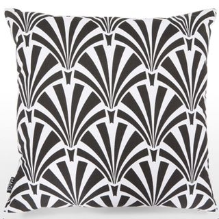 square black and white striped cushion