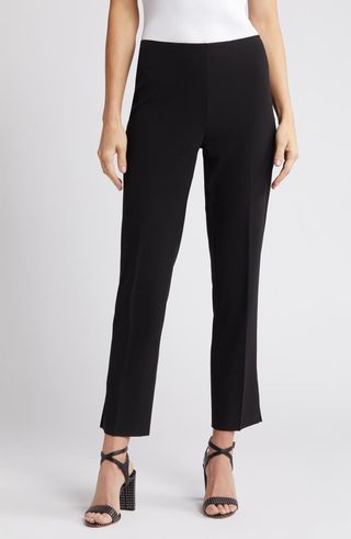 High Waist Side Slit Straight Leg Pants