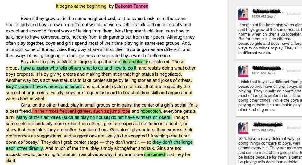annotation of an article