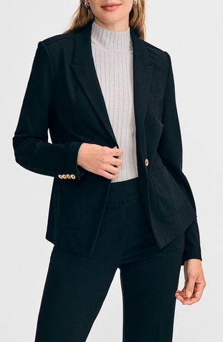 One-Button Ponte Blazer