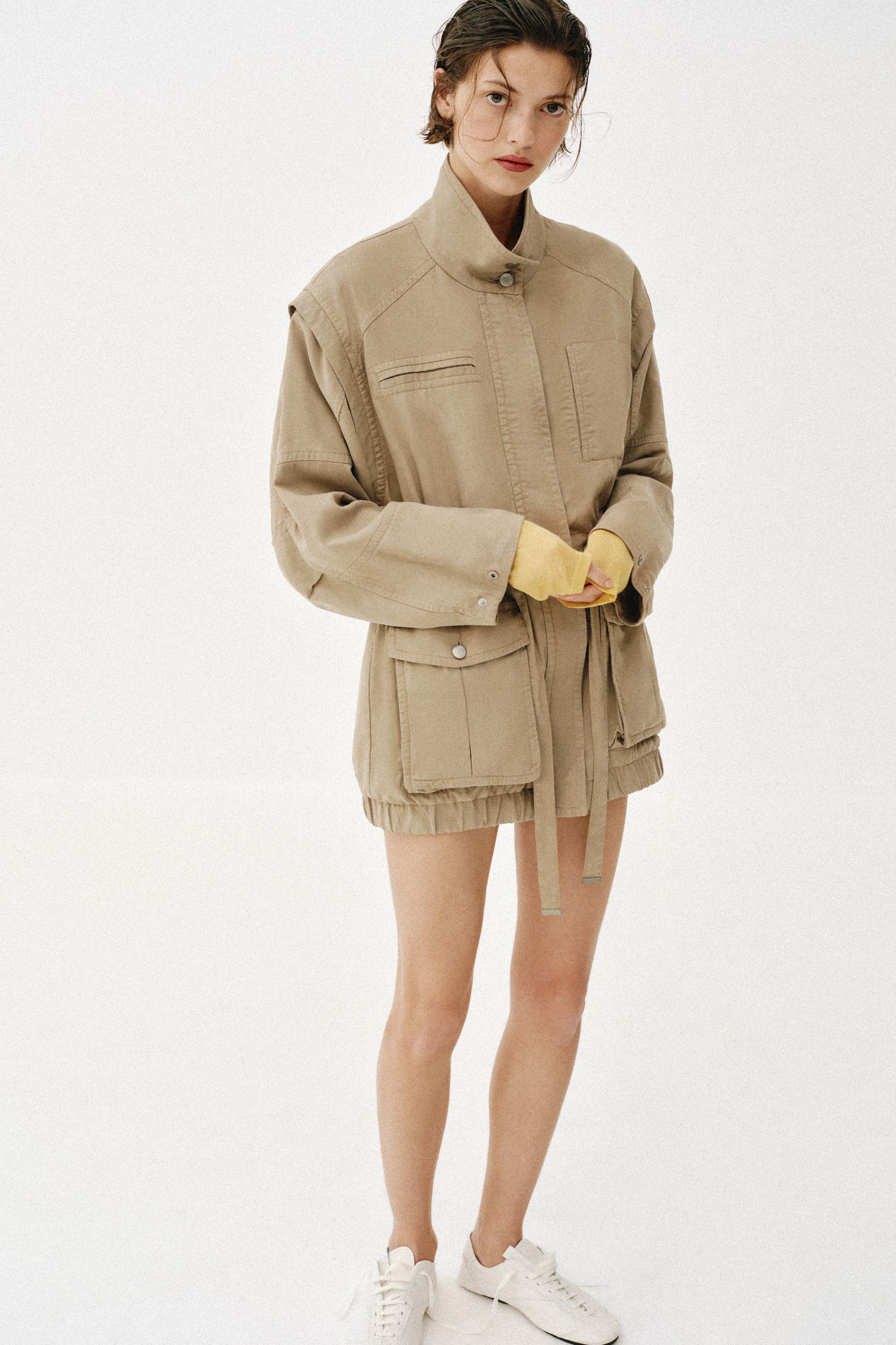 Long High-Collar Jacket