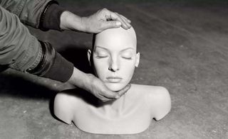 Mannequin head with closed eyes by La Rosa in Italy
