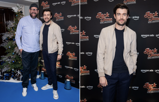 Jack Whitehall with co-star Tom Davis at the London launch of Jack In Time For Christmas.