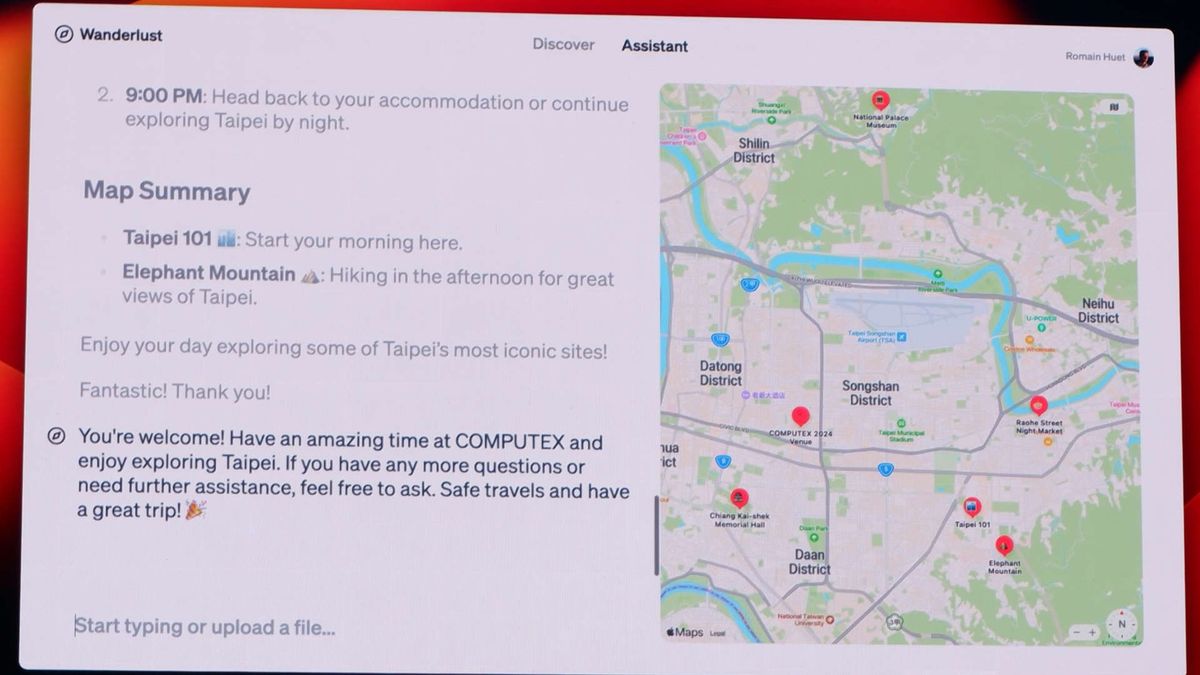 AMD's Wanderlust AI demo on MI300X GPUs