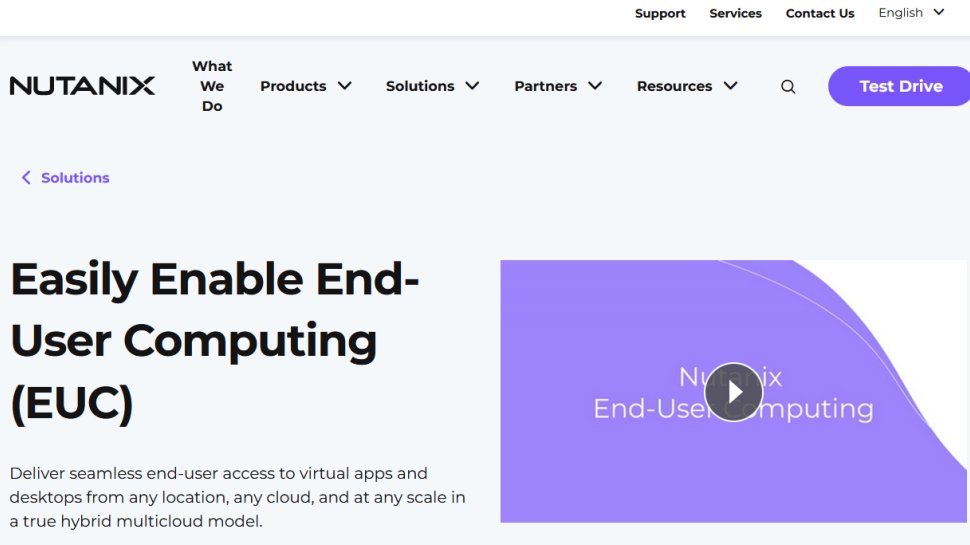 Nutanix website screenshot (February 2026).