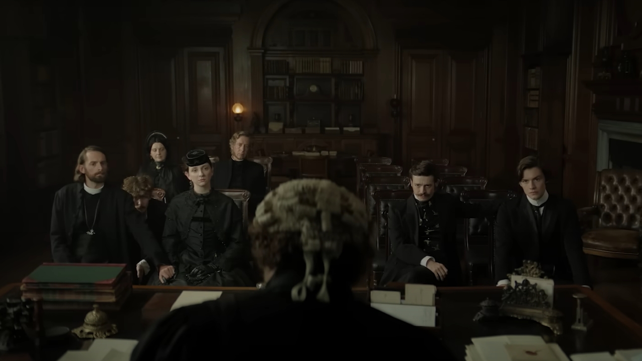 family assembled for the reading of the will in House of Guinness.