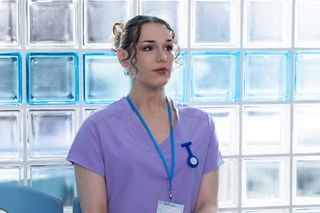 Kitty Draper is worried about starting a new nursing job at Dee Valley Hospital in Hollyoaks. 