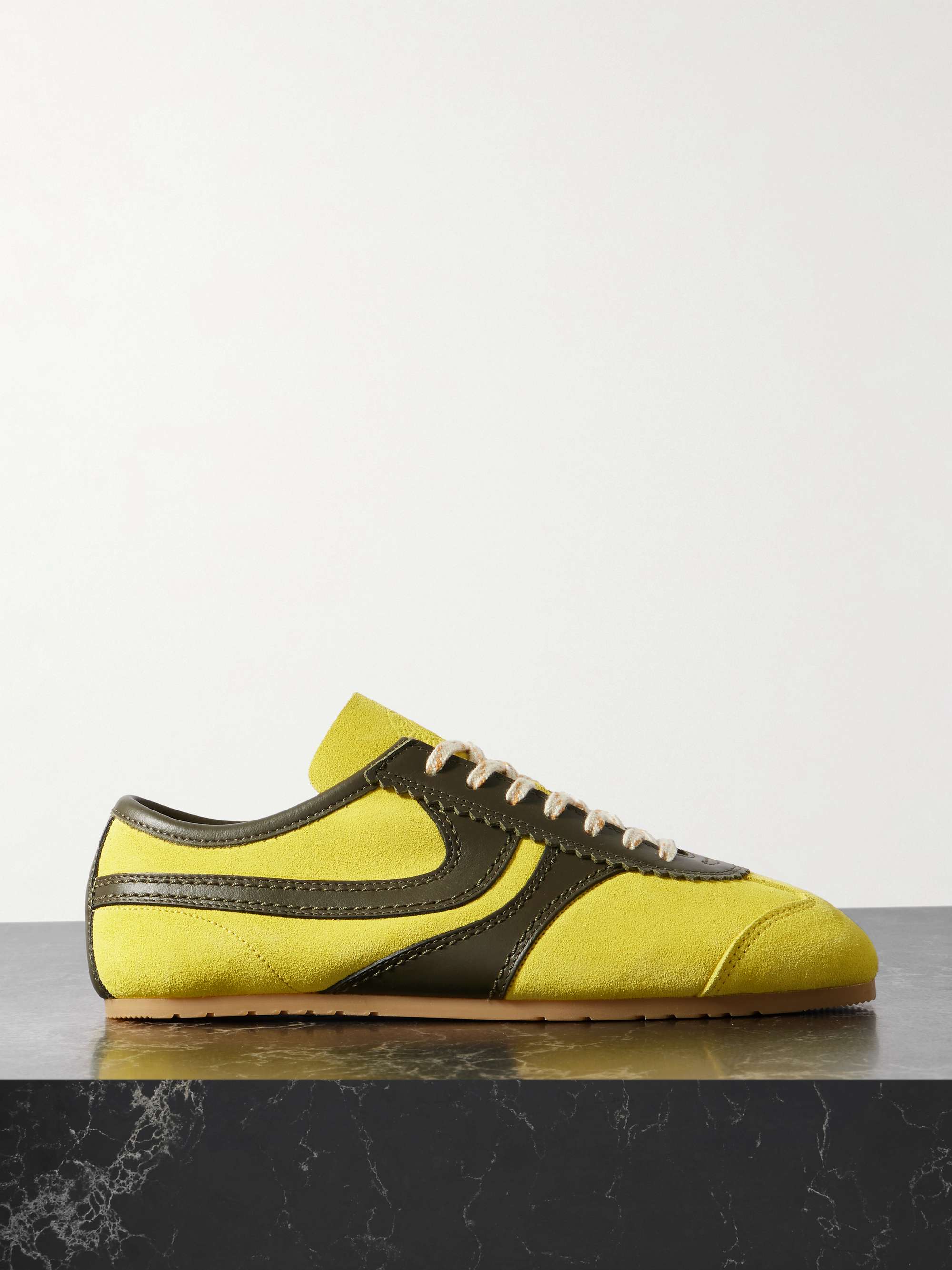 Leather-Trimmed Suede Sneakers