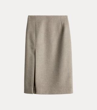 Image of brown wool skirt