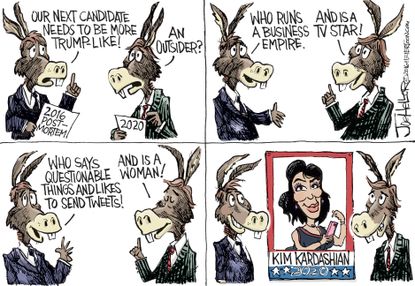 Political cartoon U.S. election Democrats Kim Kardashian