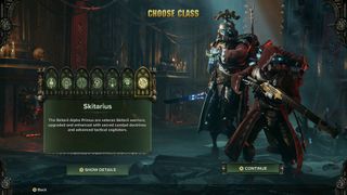 Darktide Skitarii on choose class menu