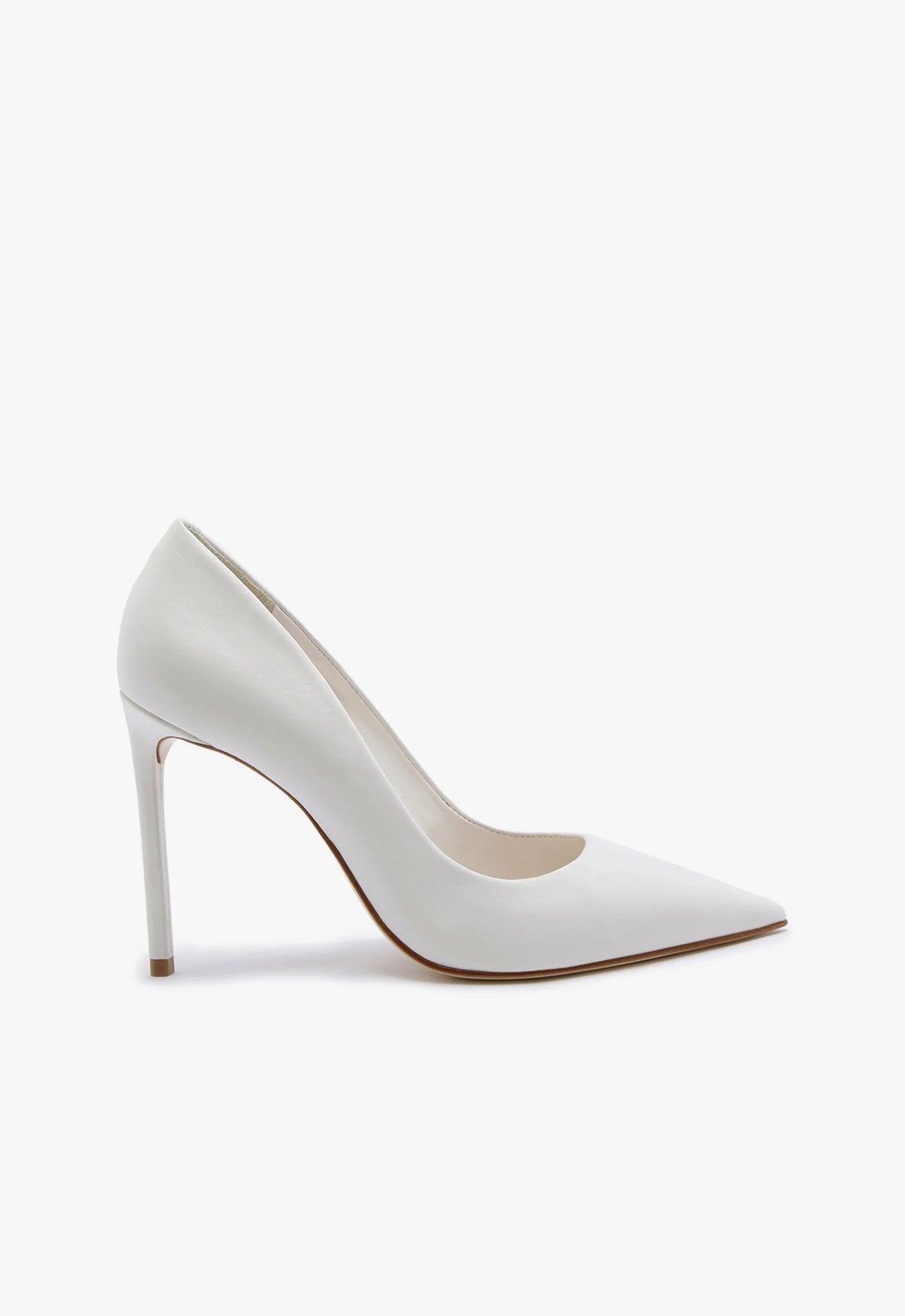 Lou High Stiletto White Pump - 5 / White / Napa